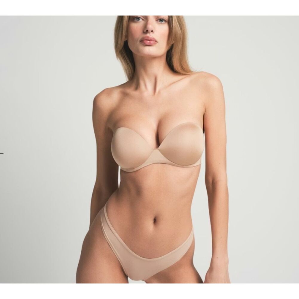 NEW SKIMS Ultimate Strapless Push-up Bra 34B Clay NWT
